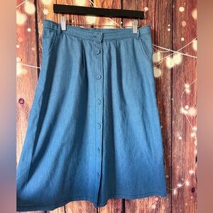 Suko Jeans Classic Blue A-Line Denim Skirt 100% Cotton
